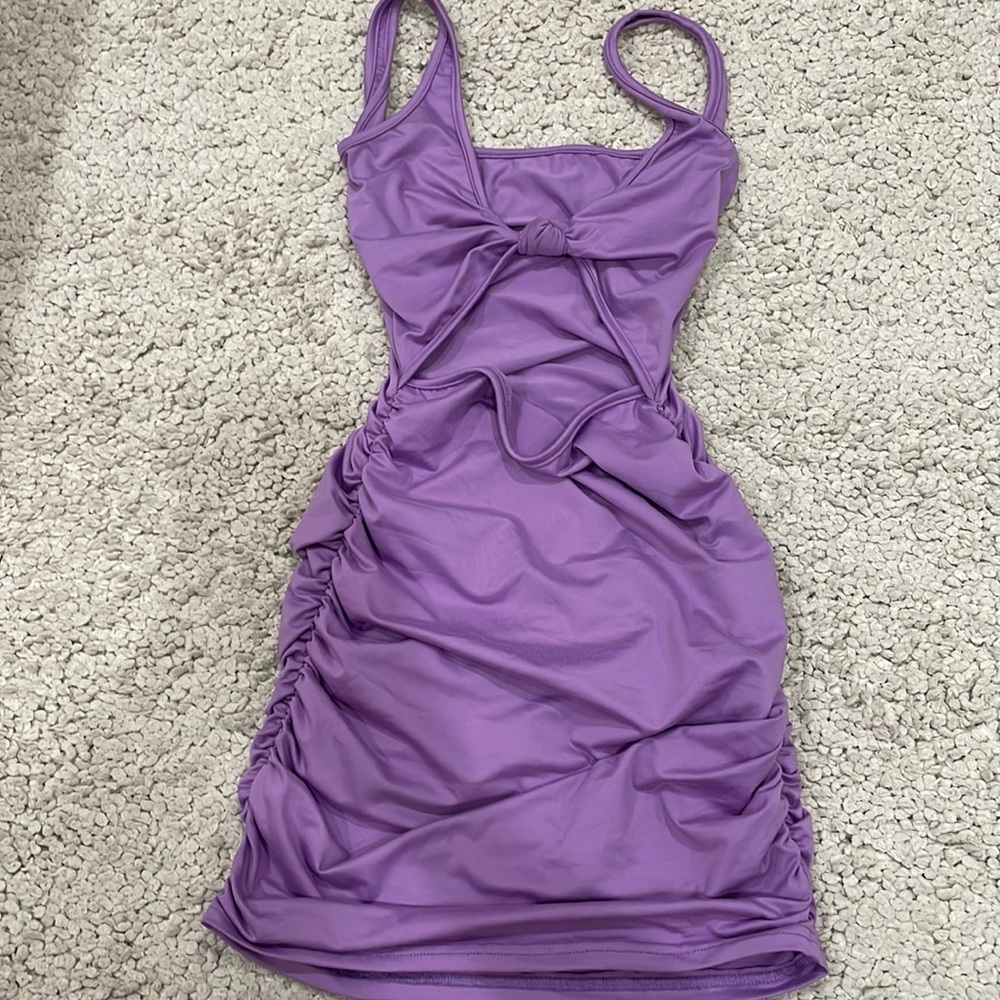 purple bodycon dress